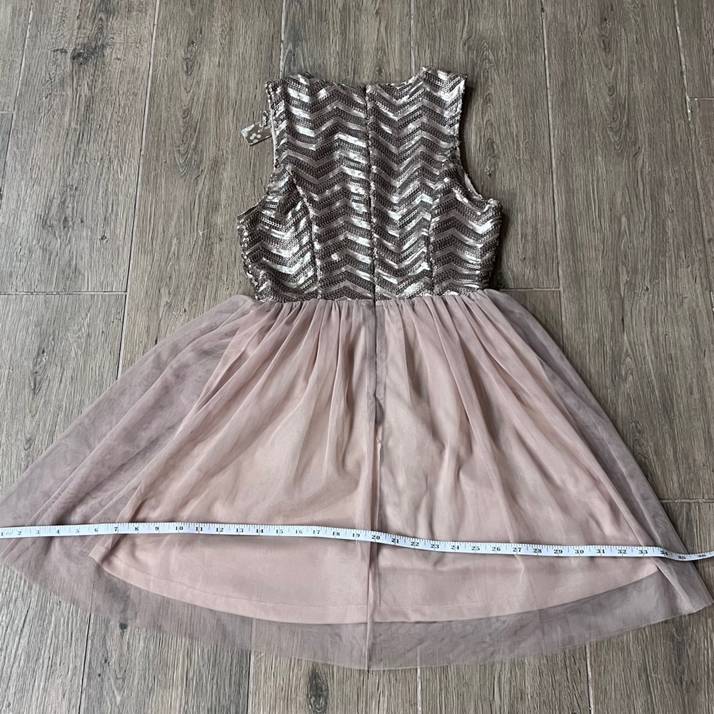 Dress Short Formal Sequin Rose Gold Tulle Pink Dance Party Gown Hoco Holiday - Picture 9 of 13